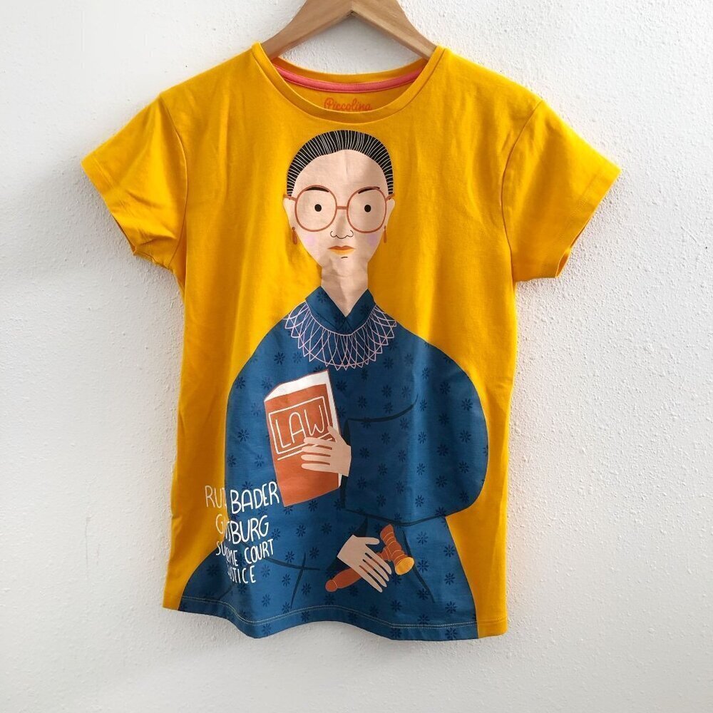 PICCOLINA Ruth Bader Ginsburg Short Sleeve Tee Small Size‎